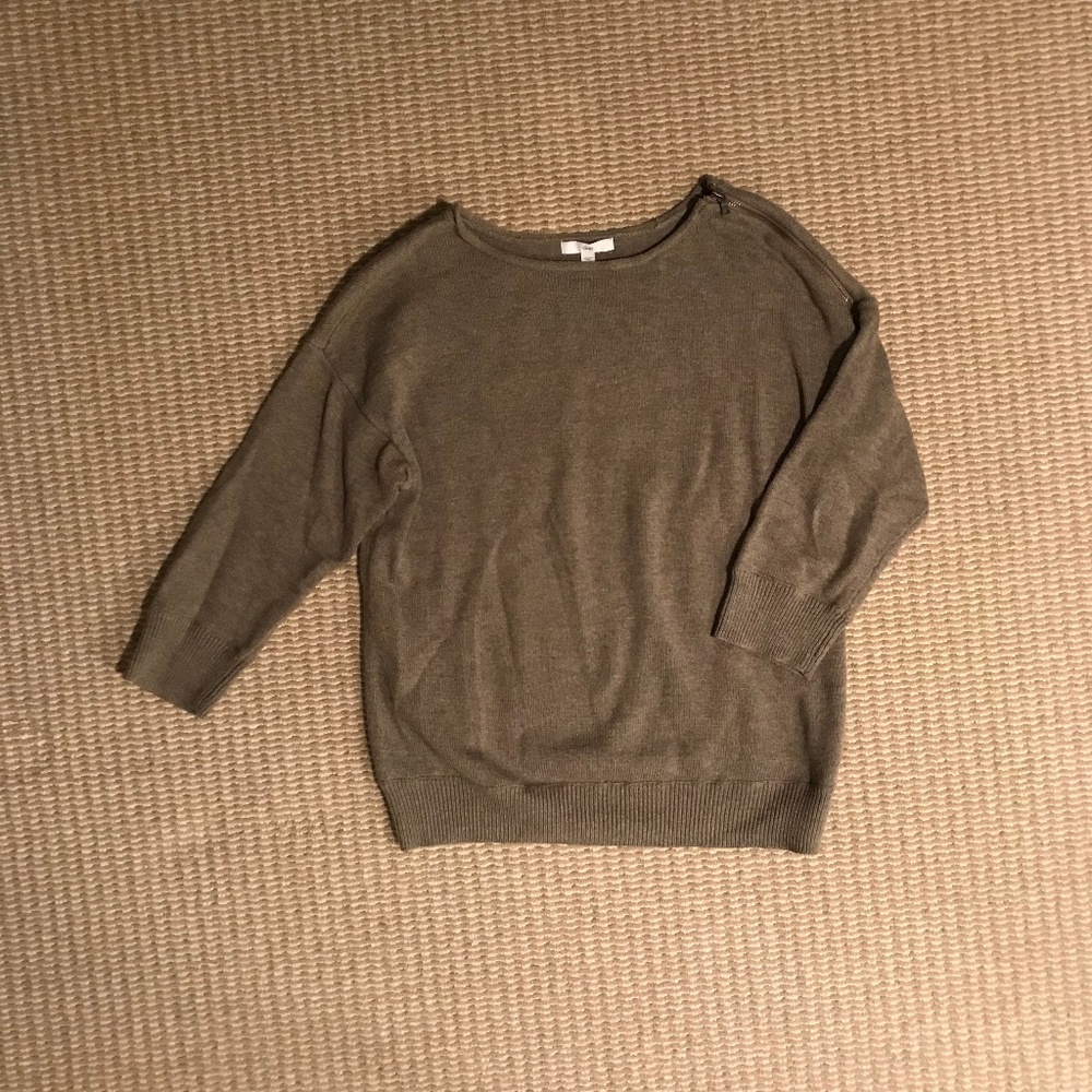 GAP Zipped Shoulder 3/4 Sleeve Sweater
